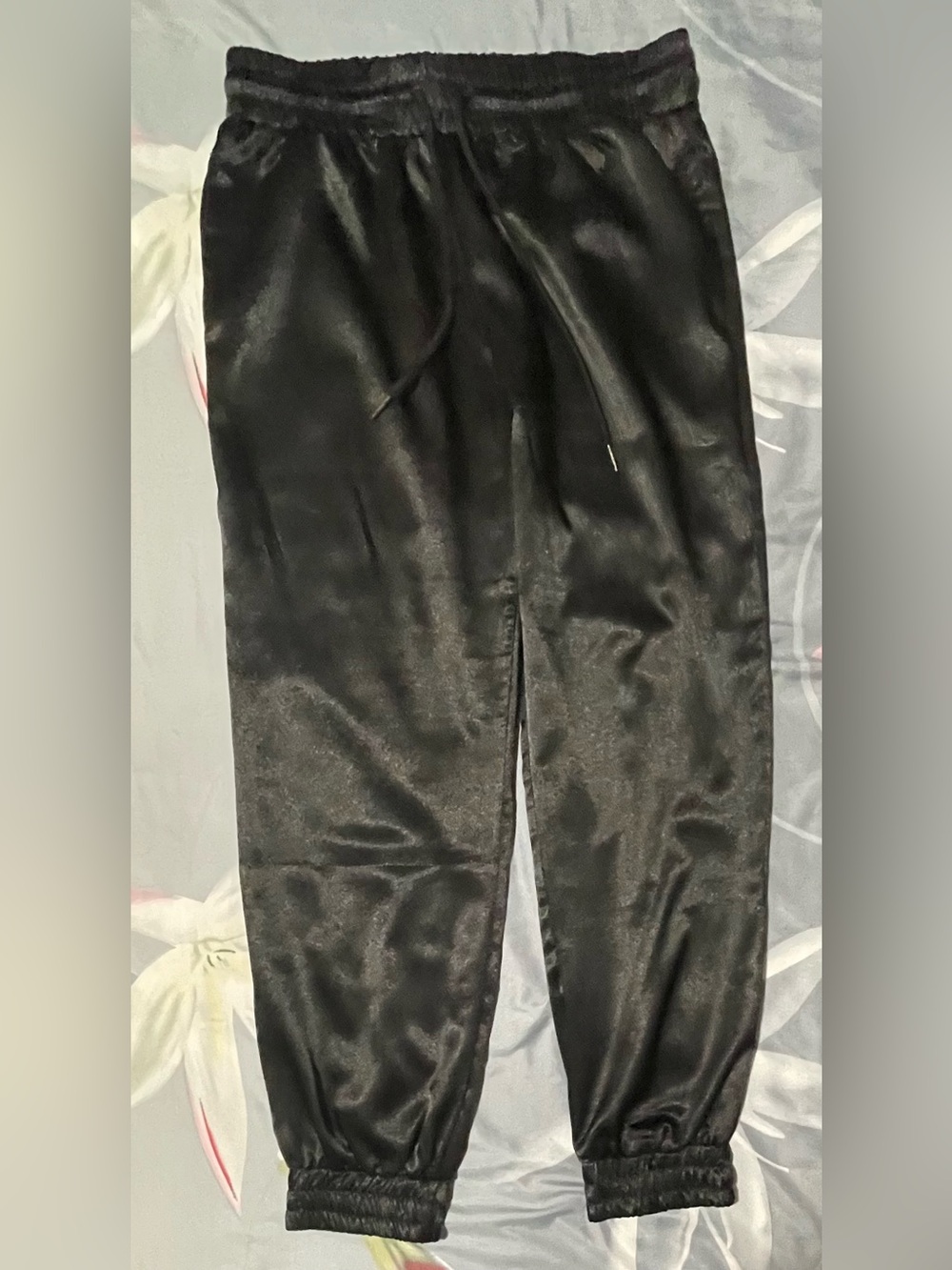 Boohoo Black Satin Joggers